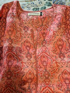 Printed silk mix kurta