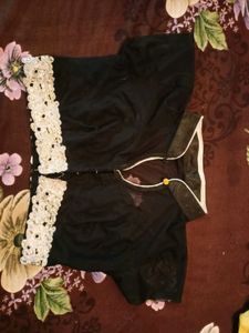 Black Color With Silver Lace + Margin