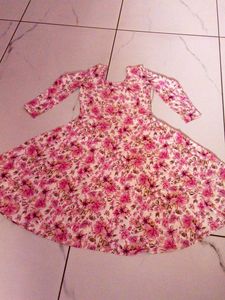 Handmade Pink Floral Flare Dress (Brand New)