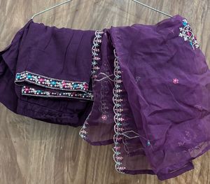 Embroidered Purple Kurta