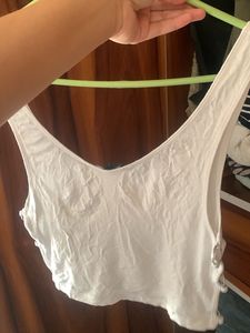 White Cropped Tank Top