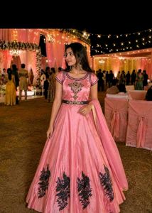 Elegant Pink Anarkali Gown