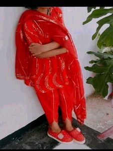 Vibrant Red Ethnic Kurta Set