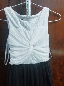 Elegant White &amp; Black Party Dress