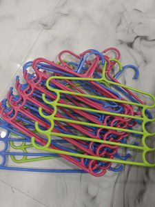 Bundle of Colorful Plastic Hangers