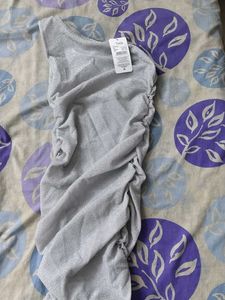 Sparkly One Shoulder Ruched Dress