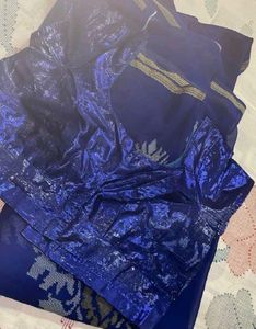 Beautiful Blue Saree with shimmer blouse