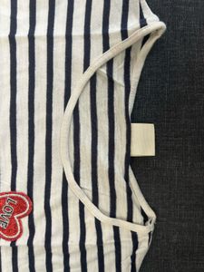 Striped T-Shirt with Heart Patch