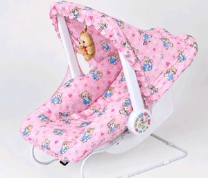 Pink Teddy Bear Baby Bouncer