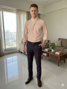 Men's Peach Dress Shirt