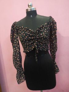 Black Floral Blouse