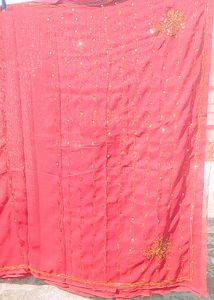 Maroon Color embroidered Saree