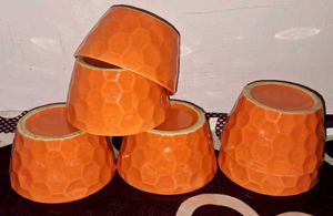 Vibrant Orange Decorative Cups Set