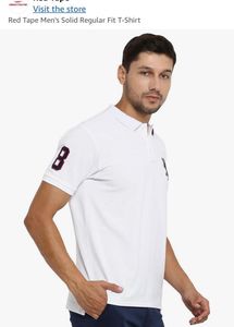 White Redtape neck T Shirt Men