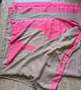 Beautiful Pink & Brown Saree