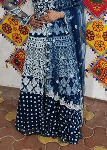 Peplum Kurta With Gharara Dupatta