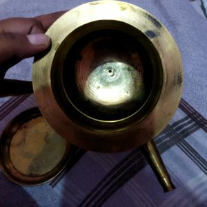 Brass Karwa For Karwa Chauth With Plate