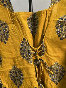 Yellow Printed Kurta