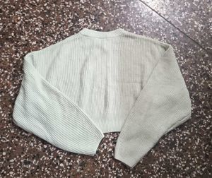 Mint Green Knit Cropped Sweater