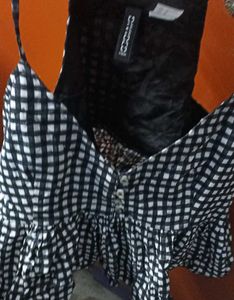 Divided Gingham Cami Top