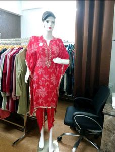 Beautiful Red Ethnic Kaftan Kurta Set