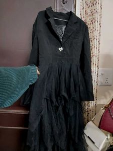 Black Modelling Style Ruffle Dress