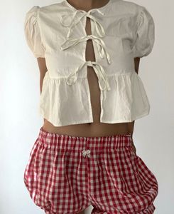 White Puff Sleeve top n Balloon shorts Co-ord set