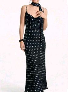 Polka Dot Maxi Slip Dress
