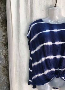 Stylish Tie-Dye Knot Front Top