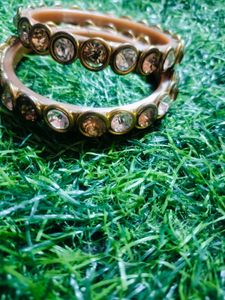 Embellished Gold Tone Bangles