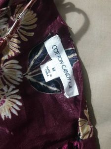 4299. Burgundy Floral Mini Dress