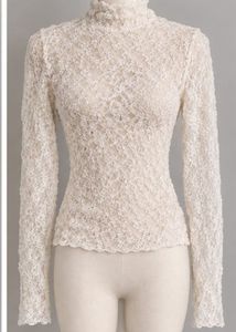 Elegant Lace Turtleneck Top