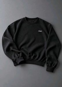 BLACK SMILE EMBROIDERED CREWNECK SWEATSHIRT