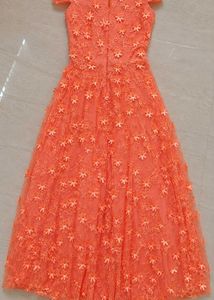 Stunning Peach Floral Gown