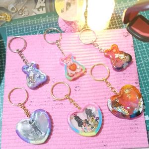 Heart shaker Resin Keychain - Unique &amp; Handmade