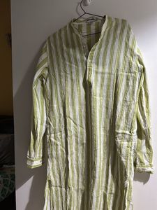 kurta green striped