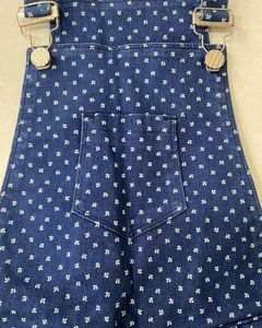 Denim Blue Dungarees with Star Pattern