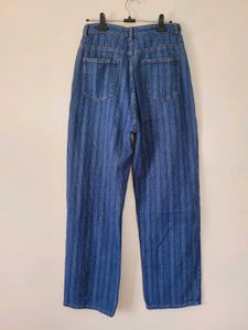 Wide Leg Blue Denim Jeans