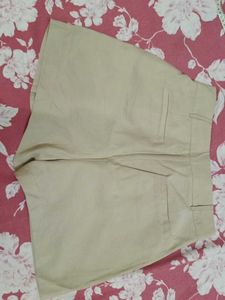 Classic Beige High-Waisted Shorts