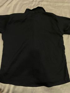 Classic Black Short Sleeve Button-Up Shirt