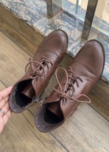 Brown Lace-up Ankle Boots