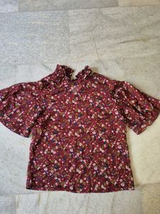Chic Floral Print transparent top
