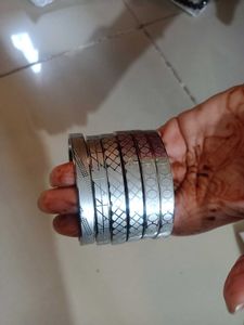 Stylish Silver Bangle Steel Kada Unisex 1piece