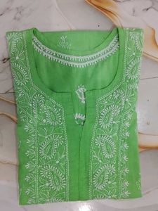 ADA Green Chikankari Kurta