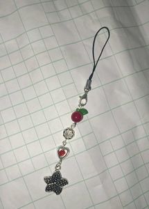 oxidised Flower and Heart Charm