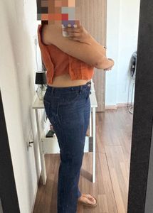 Rusty Orange Sleeveless Linen Top