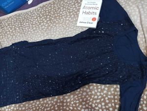Navy Blue Sequined Kurta