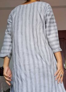 Striped Grey Kurta