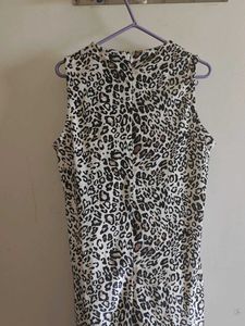 Stylish Sleeveless Leopard Print Dress