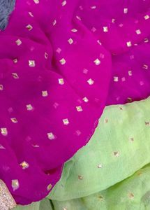 Vibrant Rani &amp; Sea Green New Duppata